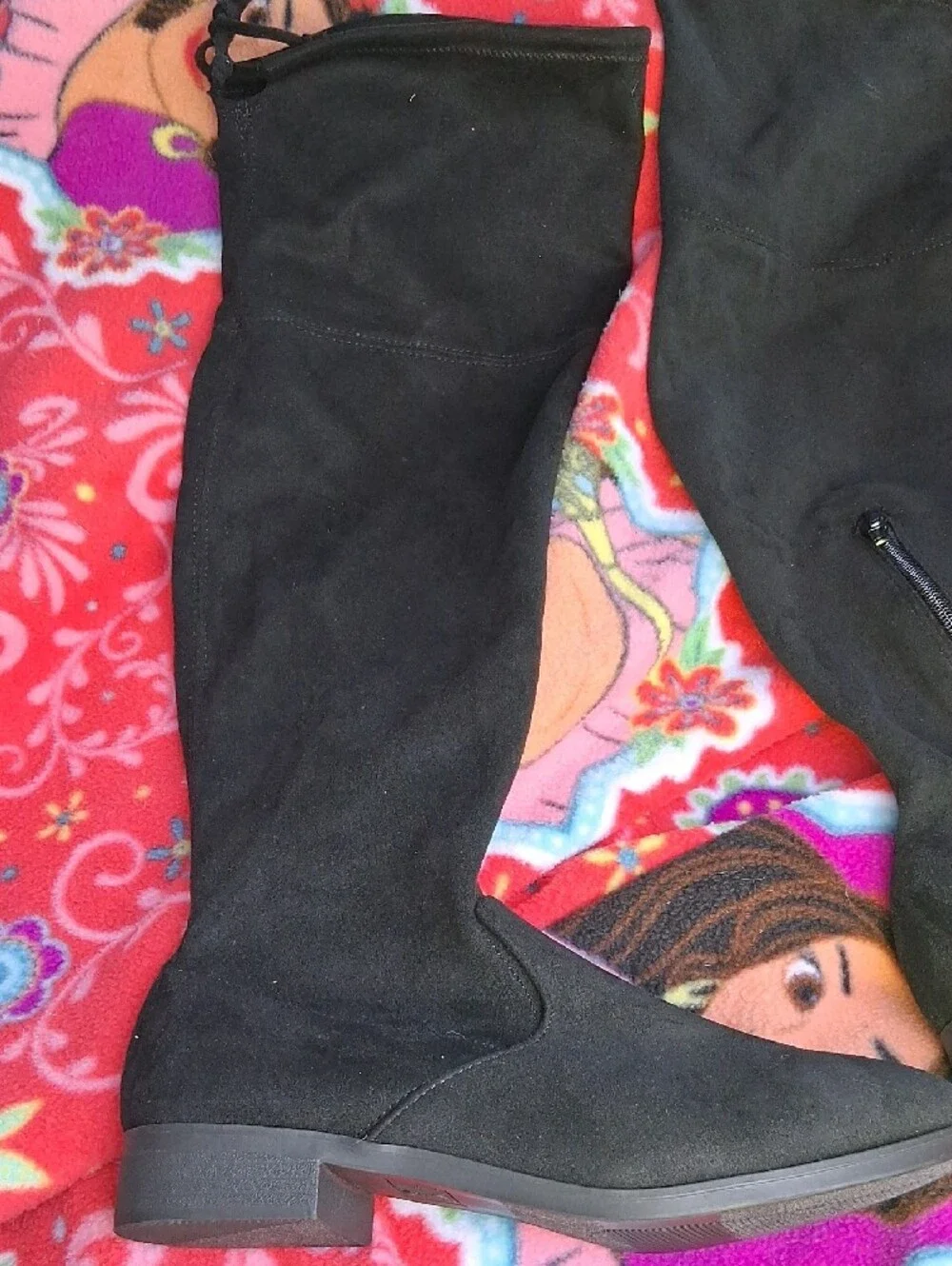 Time and Tru Black Over-the-Knee Zip Riding Boots
